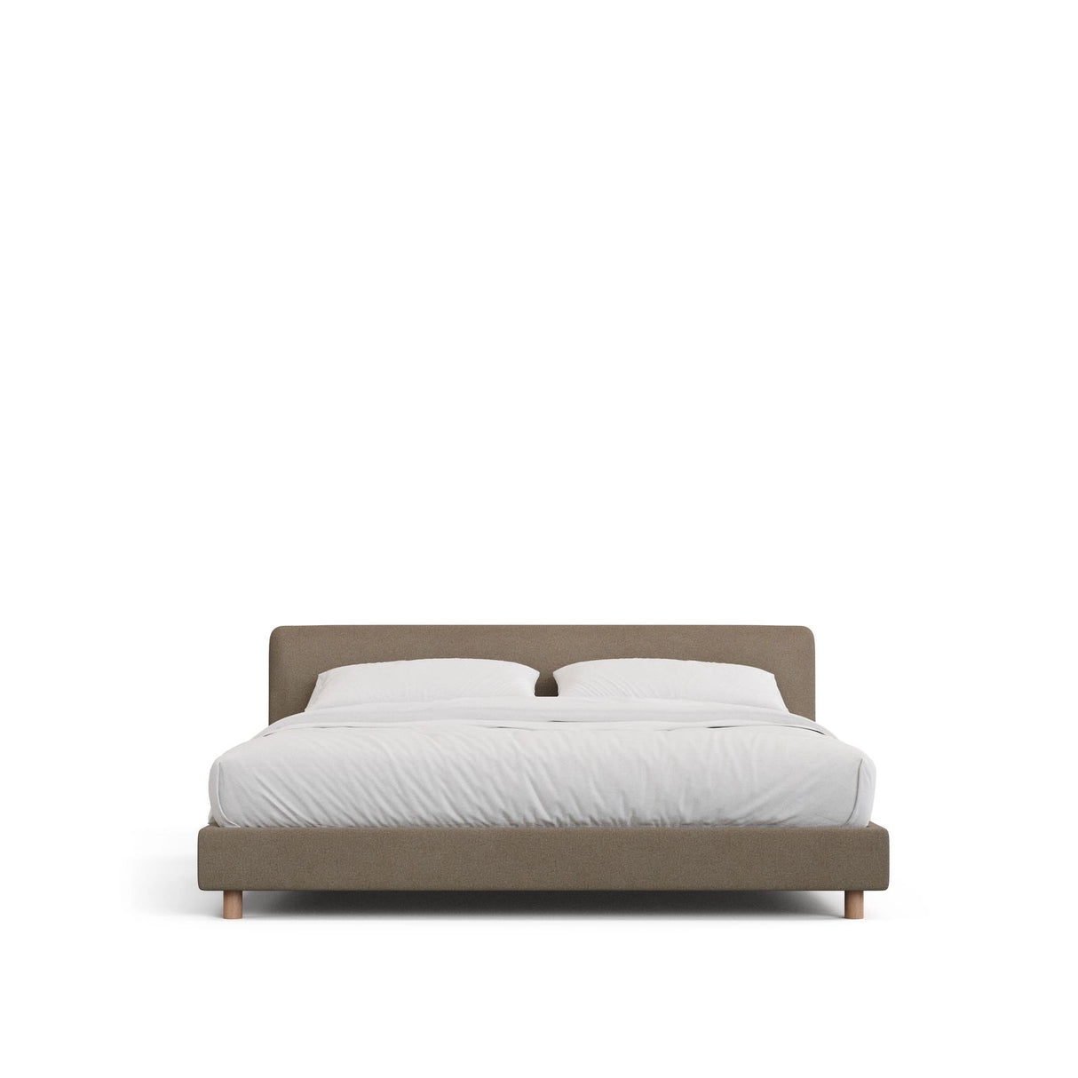 Abziehbares Bett Valma mit brauner Chenille und Beinen aus massivem Buchenholz für Matratzengröße 180 x 200 cm von Kave Home – Bild 1
