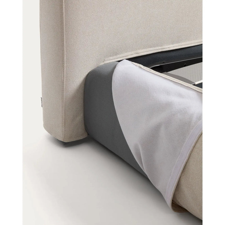Abziehbares Bett mit aufklappbarem Bettkasten Blok in Écru für Matratzengröße 180 x 200 cm, FSC Mix Credit von Kave Home – Bild 9
