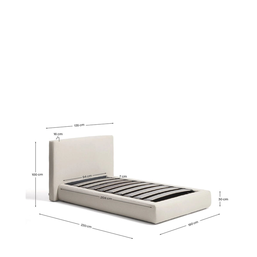 Abziehbares Bett mit aufklappbarem Bettkasten Blok in Écru für Matratzengröße 90 x 200 cm, FSC Mix Credit von Kave Home – Bild 5