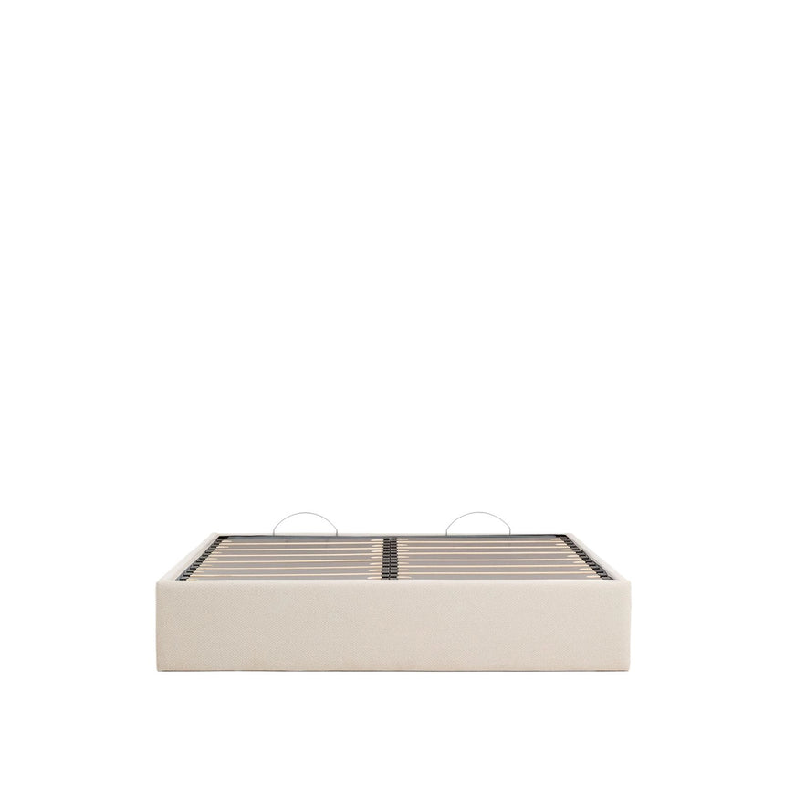 Abziehbares, aufklappbares Bett mit Stauraum Nelzi für Matratzengröße 160 x 200 cm in ecrufarbener Chenille, 100 % FSC von Kave Home – Produktbild 11