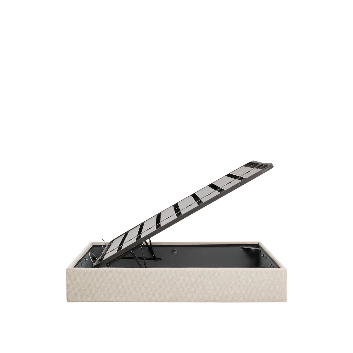 Abziehbares, aufklappbares Bett mit Stauraum Nelzi für Matratzengröße 160 x 200 cm in ecrufarbener Chenille, 100 % FSC von Kave Home – Produktbild 12