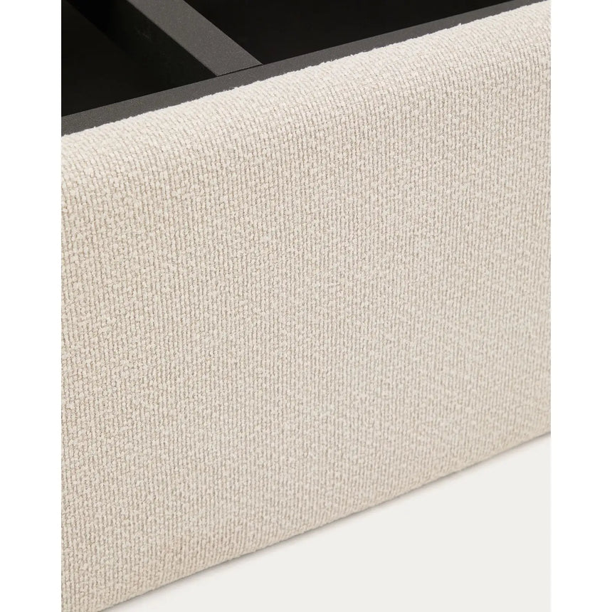 Abziehbares, aufklappbares Bett mit Stauraum Nelzi für Matratzengröße 180 x 200 cm in ecrufarbener Chenille, 100 % FSC von Kave Home – Produktbild 12