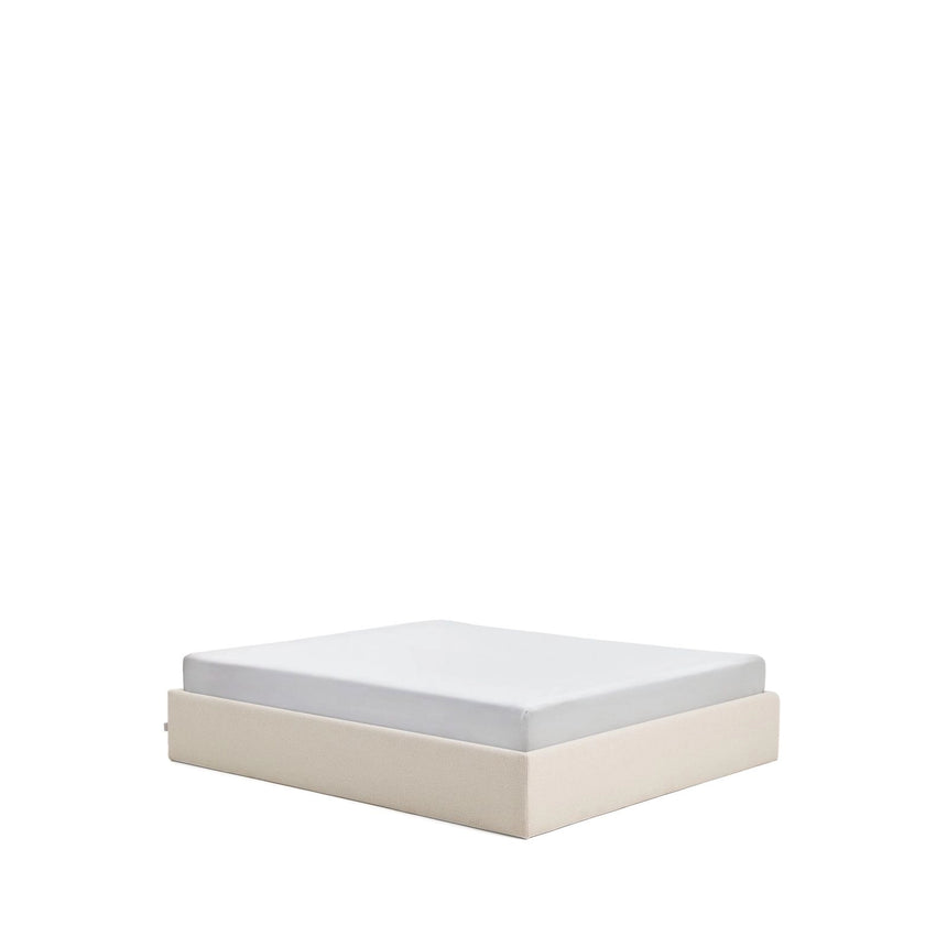 Abziehbares, aufklappbares Bett mit Stauraum Nelzi für Matratzengröße 180 x 200 cm in ecrufarbener Chenille, 100 % FSC von Kave Home – Produktbild 5