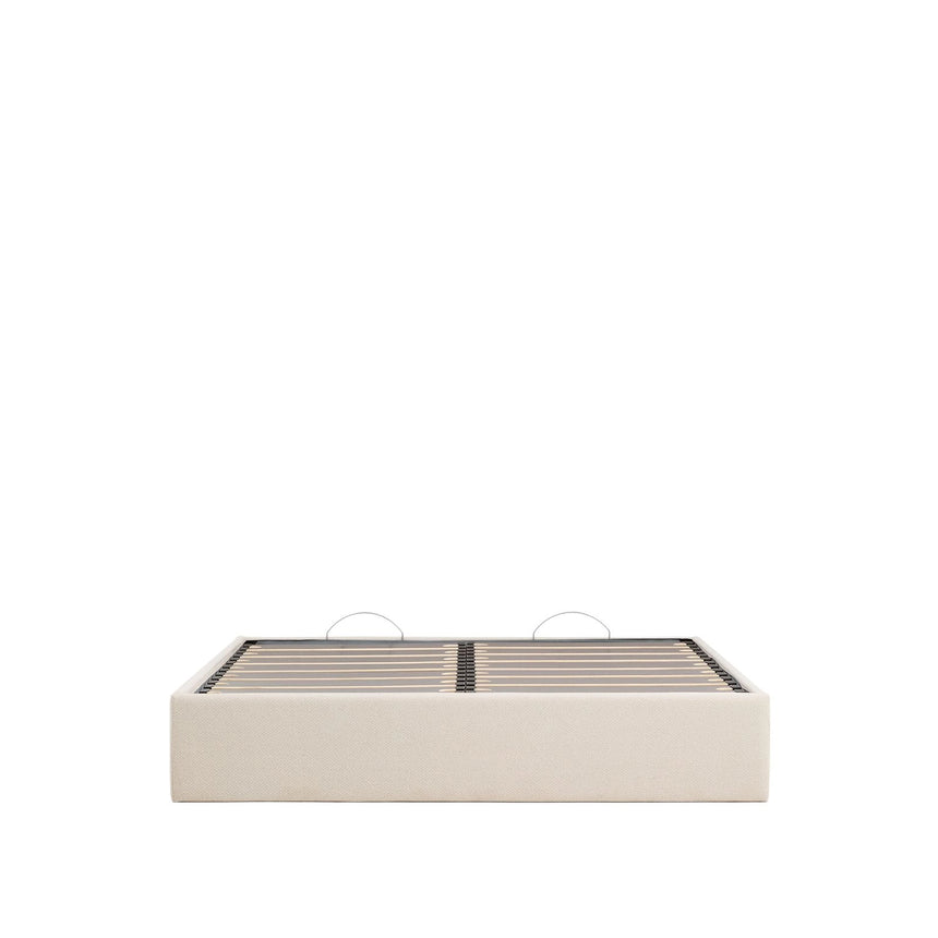 Abziehbares, aufklappbares Bett mit Stauraum Nelzi für Matratzengröße 180 x 200 cm in ecrufarbener Chenille, 100 % FSC von Kave Home – Produktbild 6