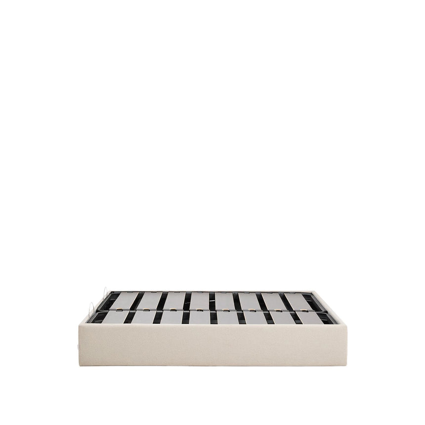 Abziehbares, aufklappbares Bett mit Stauraum Nelzi für Matratzengröße 180 x 200 cm in ecrufarbener Chenille, 100 % FSC von Kave Home – Produktbild 9