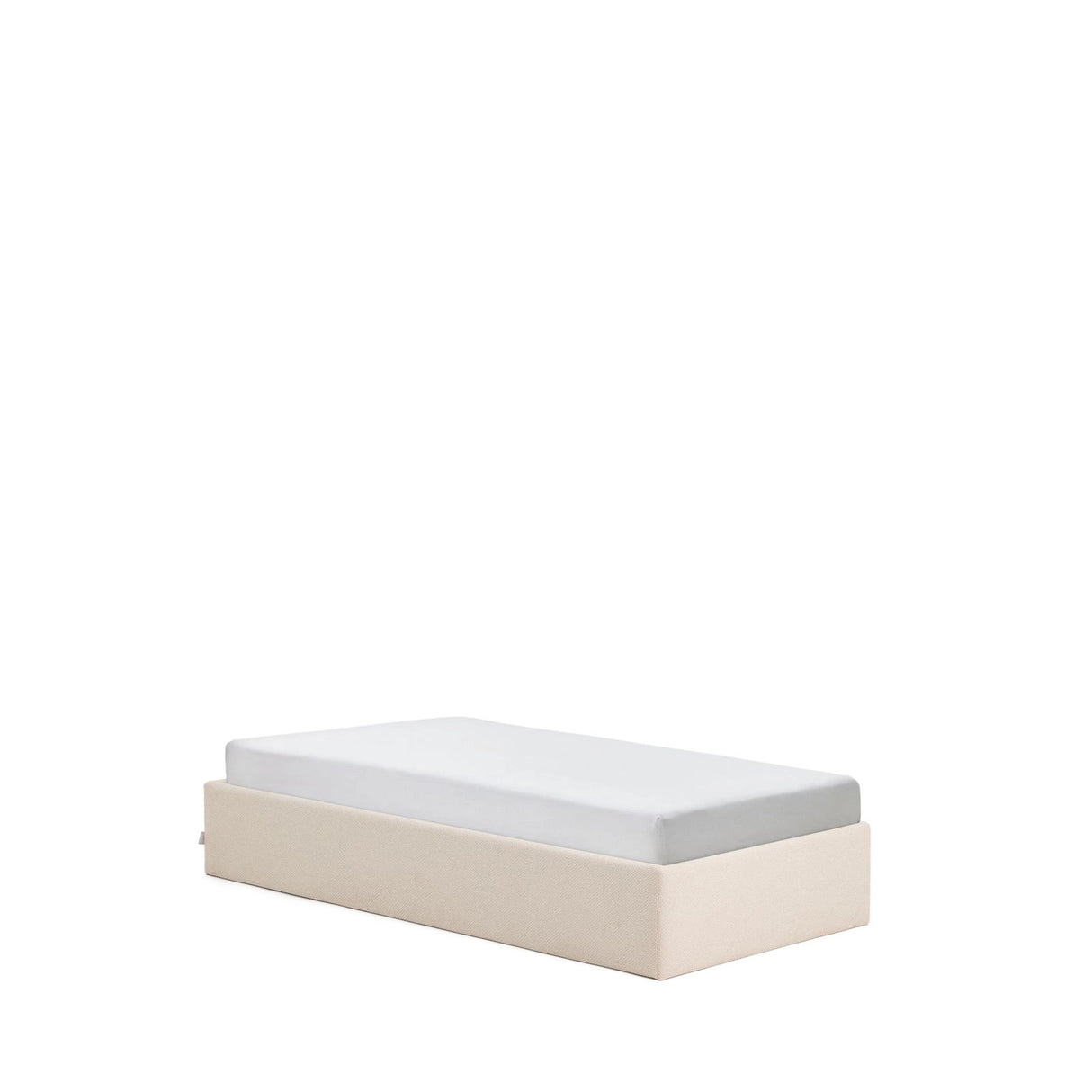 Abziehbares, aufklappbares Bett mit Stauraum Nelzi für Matratzengröße 90 x 200 cm in ecrufarbener Chenille, 100 % FSC von Kave Home – Produktbild 5