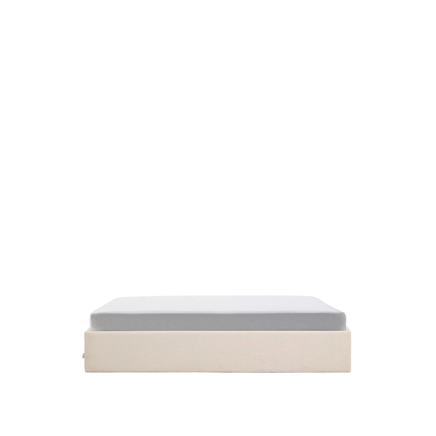 Abziehbares, aufklappbares Bett mit Stauraum Nelzi für Matratzengröße 90 x 200 cm in ecrufarbener Chenille, 100 % FSC von Kave Home – Produktbild 8