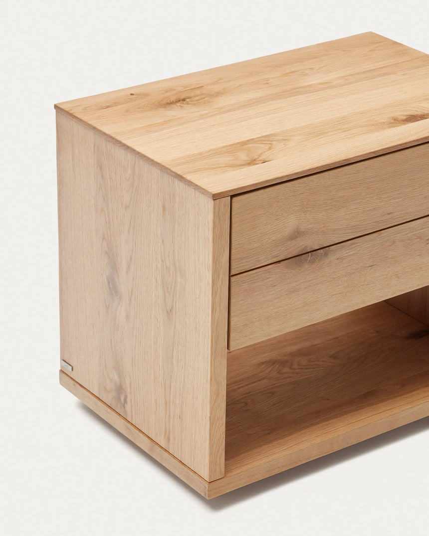 Alguema Nachttisch Eichenfurnier natürliches Finish 60 x 50 cm von Kave Home – Produktbild 1