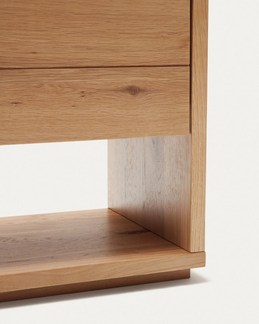 Alguema Nachttisch Eichenfurnier natürliches Finish 60 x 50 cm von Kave Home – Produktbild 3