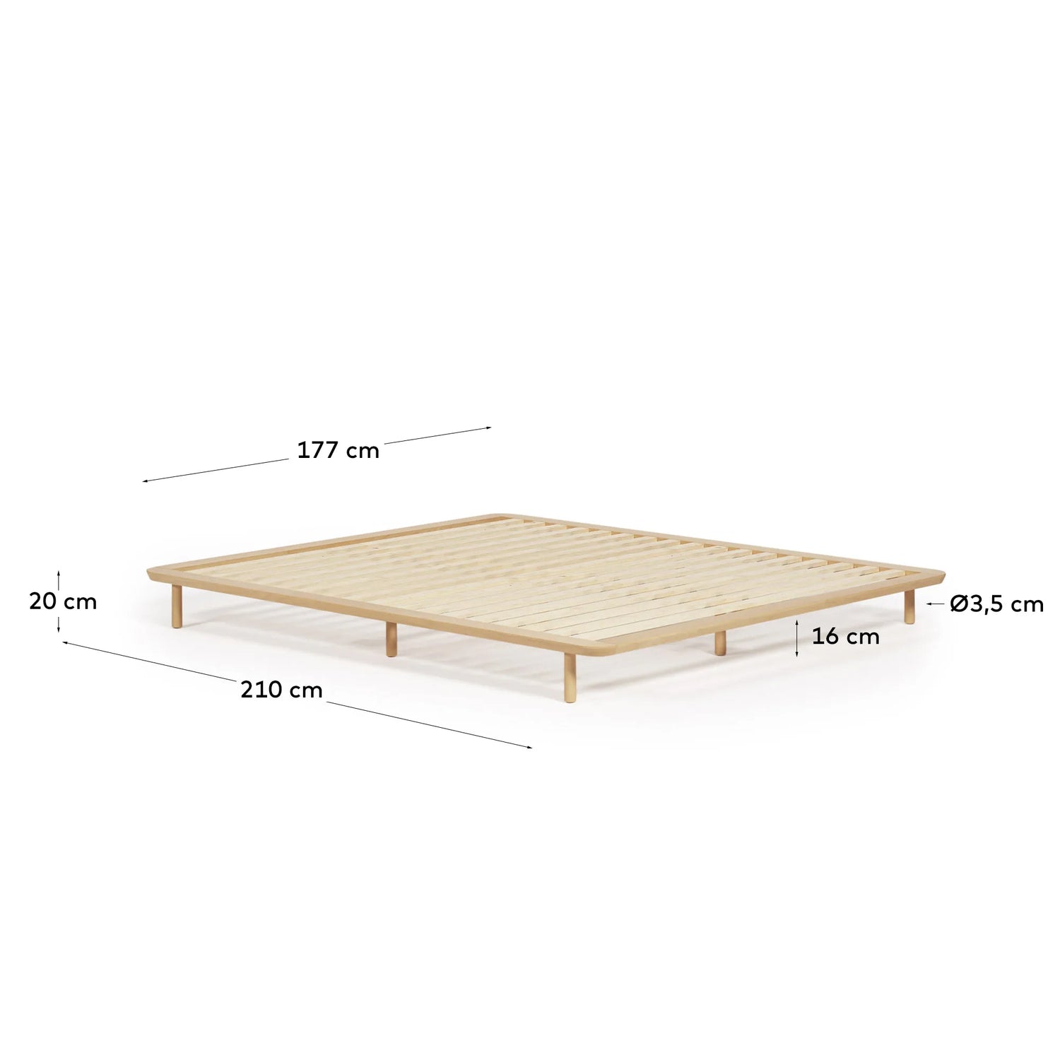 Anielle Bett aus massiver Esche für Matratze von 160 x 200 cm von Kave Home – Produktbild 7