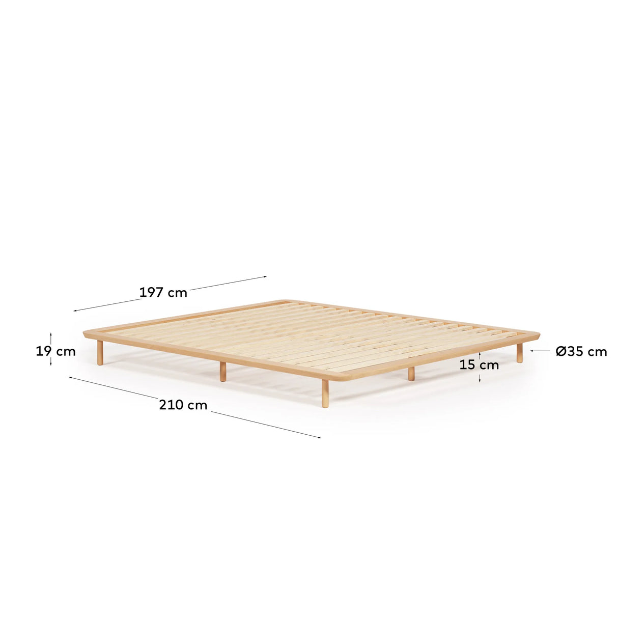 Anielle Bett aus massiver Esche für Matratze von 180 x 200 cm von Kave Home – Produktbild 3