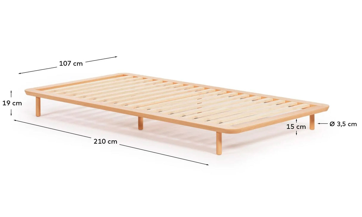 Anielle Bett aus massiver Esche für Matratze von 90 x 200 cm von Kave Home – Produktbild 3