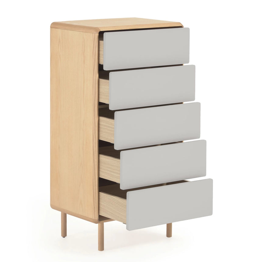 Anielle Kommode mit 5 Schubladen aus massiver Esche und Eschenfurnier 60 x 117 cm von Kave Home – Bild 6