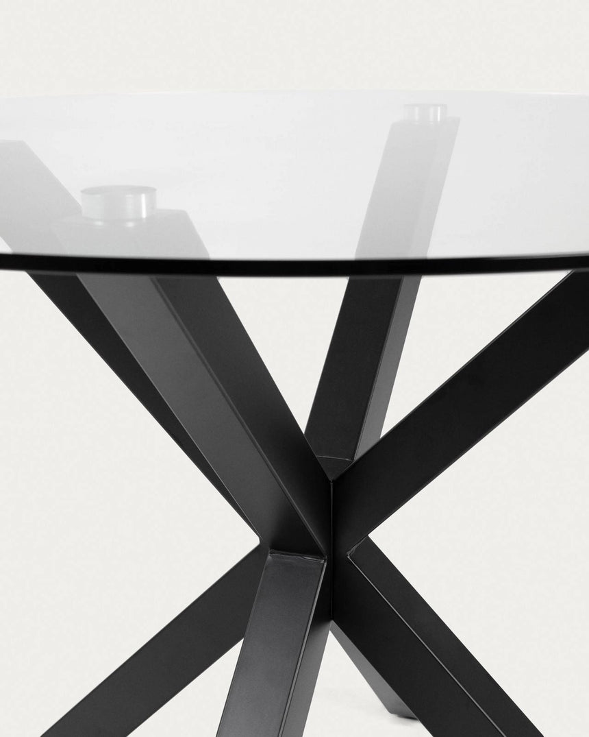 Argo Couchtisch Ø 82 cm aus Glas und Stahlbeinen mit schwarzem Finish von Kave Home – Bild 6