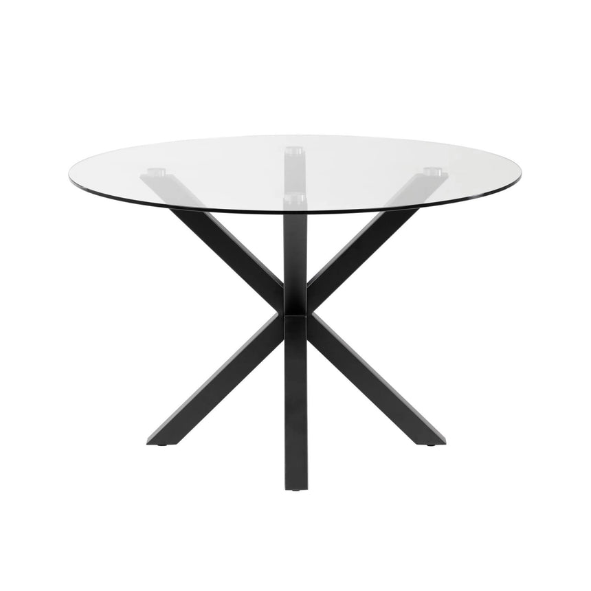 Argo runder Tisch aus Glas und Stahlbeine mit schwarzem Finish Ø 119 cm von Kave Home – Bild 4