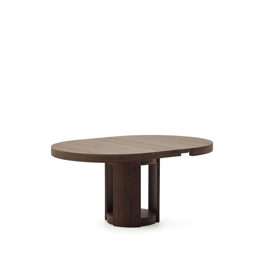 Artis ausziehbarer runder Tisch aus Massivholz und Eichenfurnier mit Walnuss-Finish, FSC 100%, 120 (170) x 80 cm von Kave Home – Bild 5