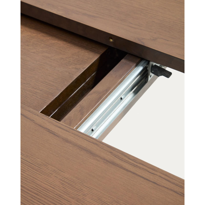 Artis ausziehbarer runder Tisch aus Massivholz und Eichenfurnier mit Walnuss-Finish, FSC 100%, 150 (200) x 80 cm von Kave Home – Bild 12