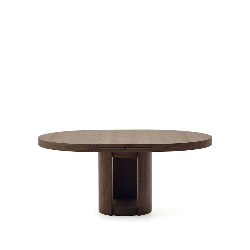Artis ausziehbarer runder Tisch aus Massivholz und Eichenfurnier mit Walnuss-Finish, FSC 100%, 150 (200) x 80 cm von Kave Home – Bild 8