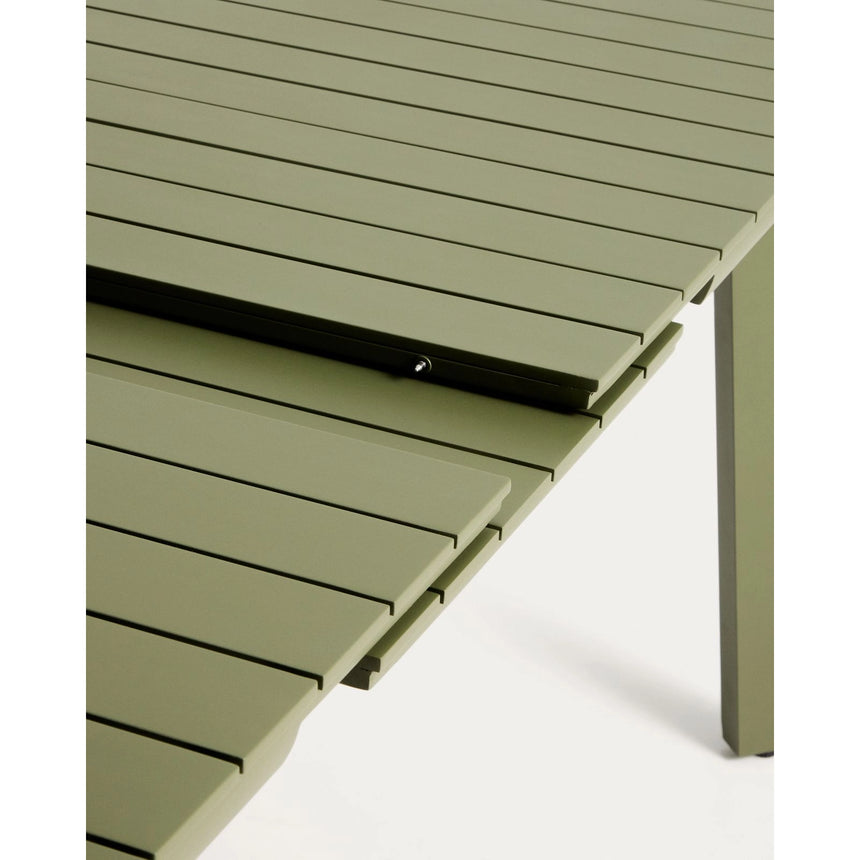 Ausziehbarer Outdoor-Tisch Izola aus Aluminium mit grünem Finish 185 (235) x 100 cm von Kave Home – Bild 7