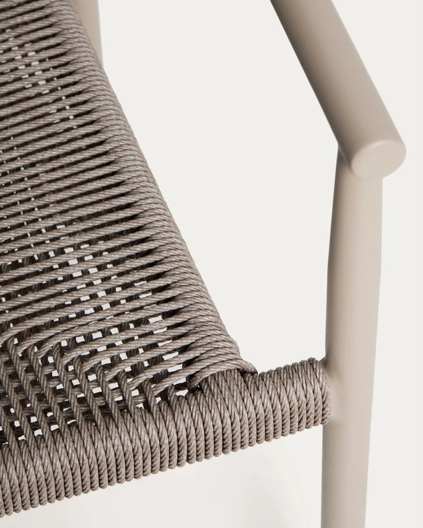 Ausziehtisch Brela aus Aluminium und 6 Stapelstühle Livadia aus Aluminium und Kunststoffseil, 205 (287) x 100 cm von Kave Home – Bild 3