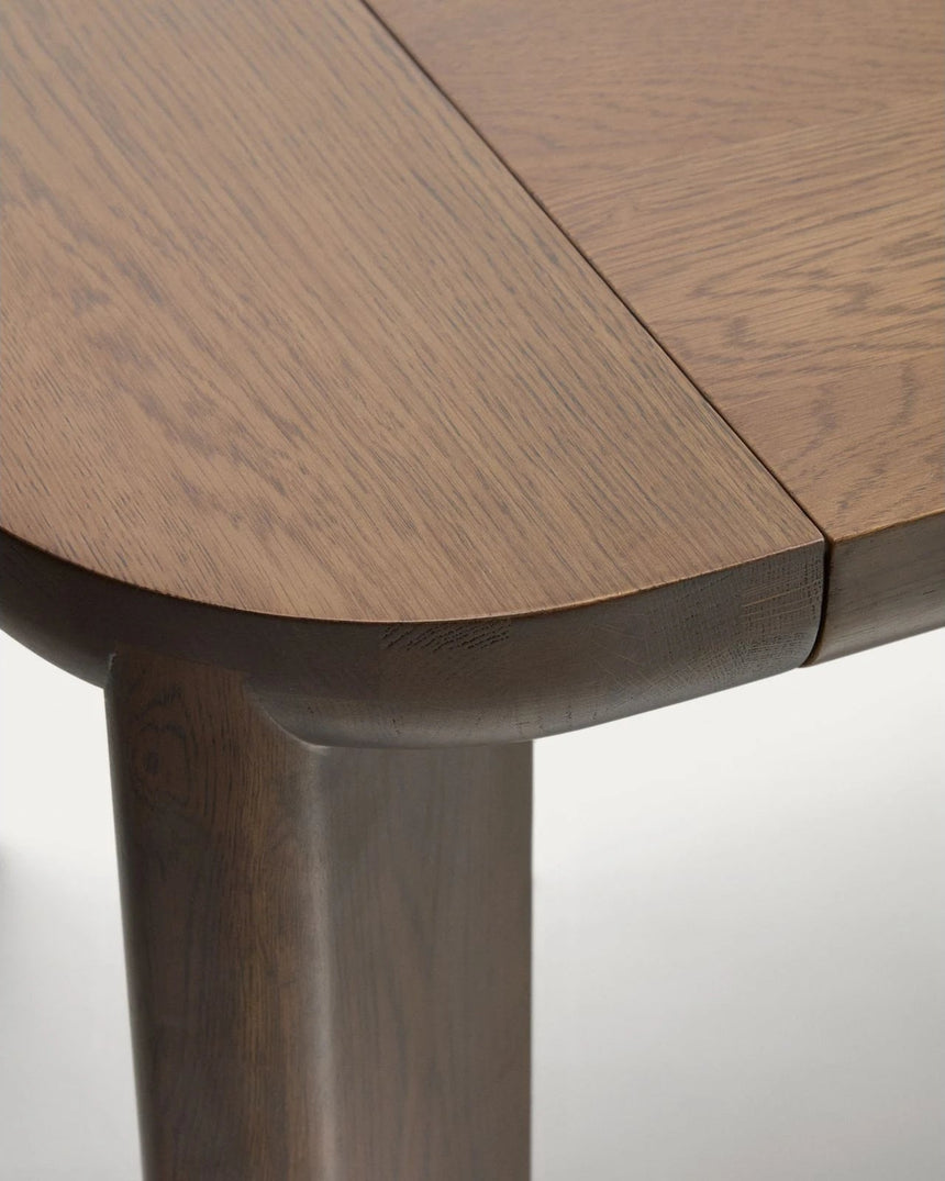 Ausziehtisch Jondal aus massivem Eichenholz und Eichenfurnier mit Nussbaumfinish, FSC 100 %, 200 (286) x 100 cm von Kave Home – Bild 6