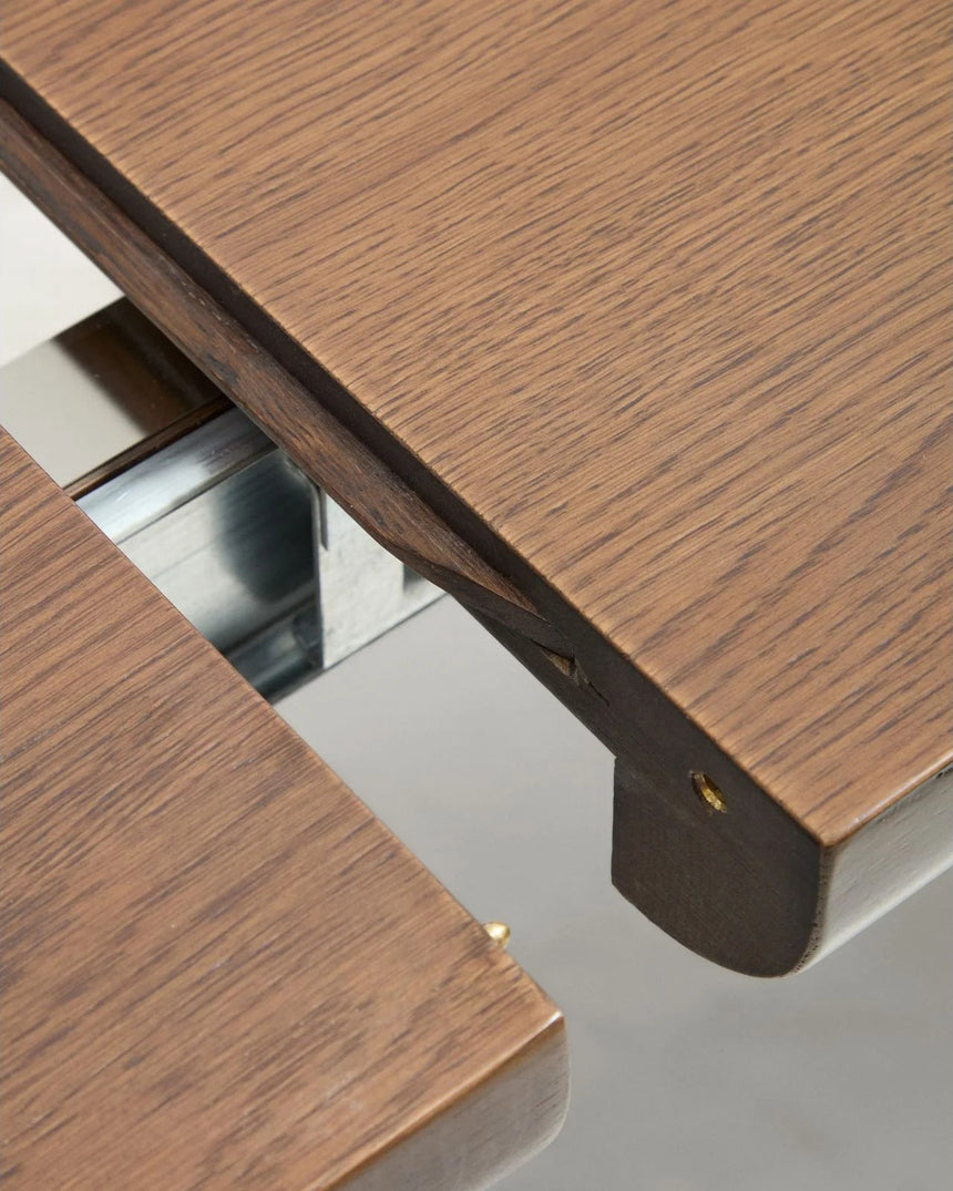 Ausziehtisch Jondal aus massivem Eichenholz und Eichenfurnier mit Nussbaumfinish, FSC 100 %, 200 (286) x 100 cm von Kave Home – Bild 9
