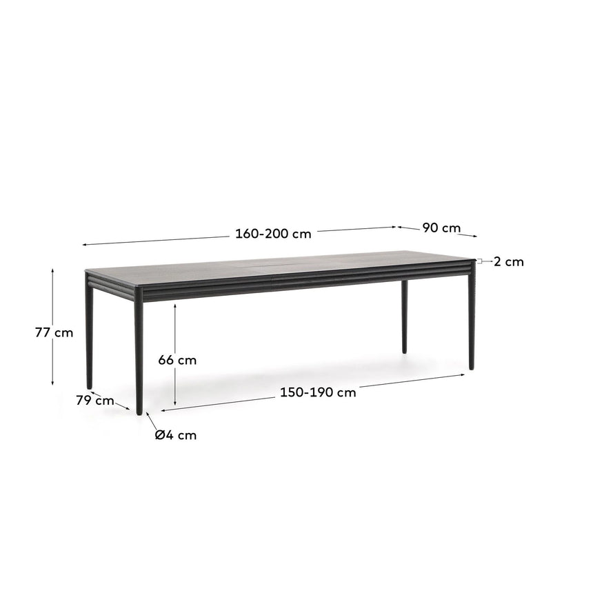 Ausziehtisch Lenon aus Eichenfurnier 160(200)x90 cm FSC Mix Credit von Kave Home – Bild 4