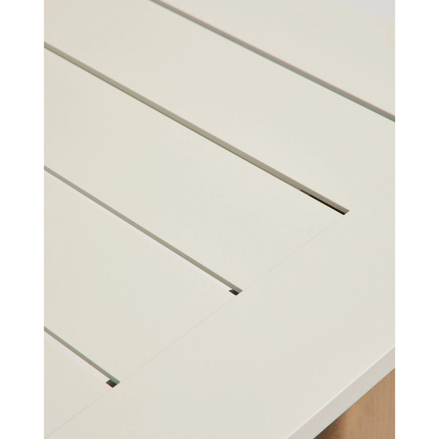 Ausziehtisch Livorno aus écrufarbenem Aluminium mit Beinen in Holzoptik 233 (350) x 100 cm von Kave Home – Bild 8