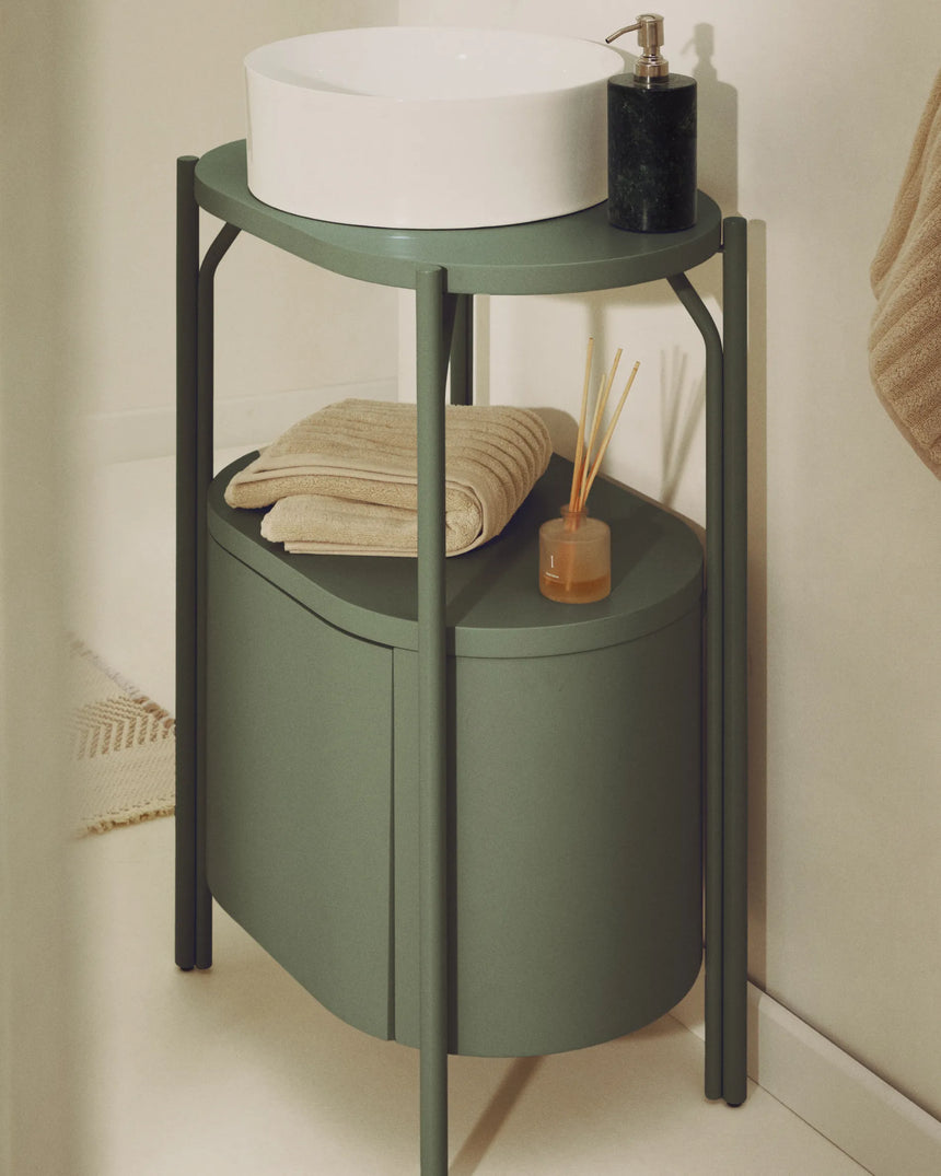Badezimmermöbel Arely mit Stahlgestell und grün lackiertem MDF, 60 x 40 cm von Kave Home – Produktbild 4