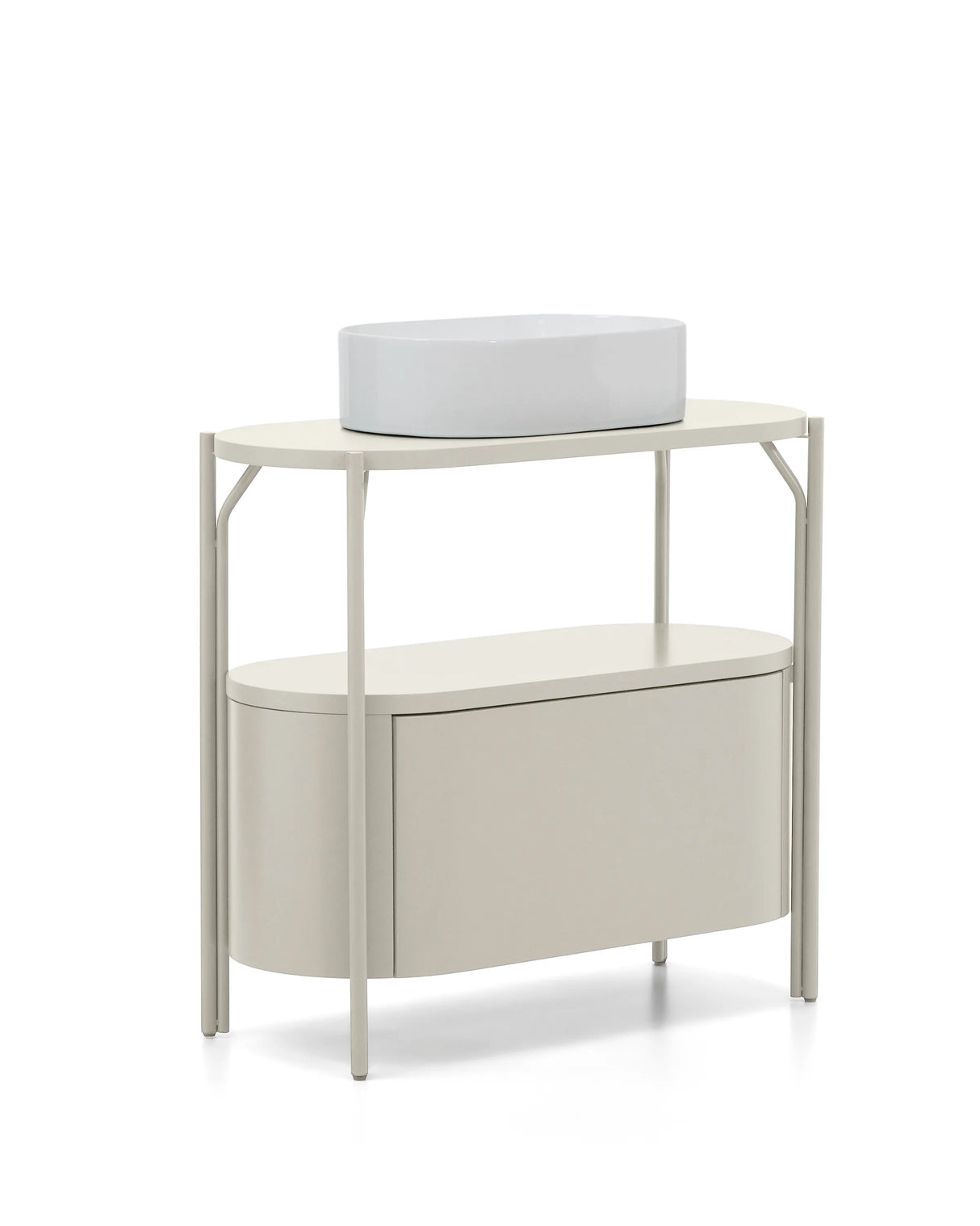 Badezimmermöbel Arely mit Stahlgestell und weiß lackiertem MDF, 90 x 40 cm von Kave Home – Produktbild 7