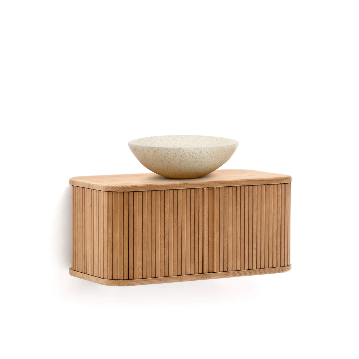 Badezimmermöbel Mailen aus Eschenfurnier mit naturfarbenem Finish 90 x 45 cm von Kave Home – Produktbild 10