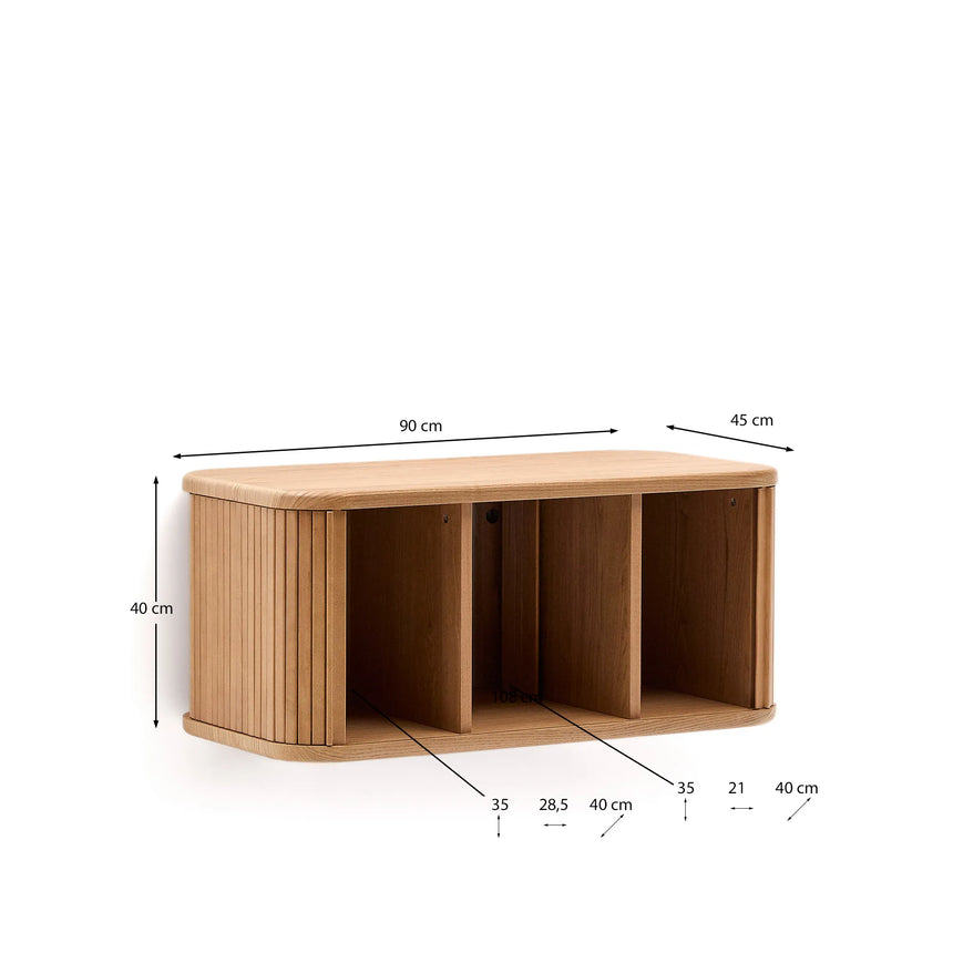 Badezimmermöbel Mailen aus Eschenfurnier mit naturfarbenem Finish 90 x 45 cm von Kave Home – Produktbild 6
