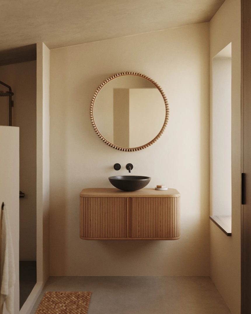Badezimmermöbel Mailen aus Eschenfurnier mit naturfarbenem Finish 90 x 45 cm von Kave Home – Produktbild 7