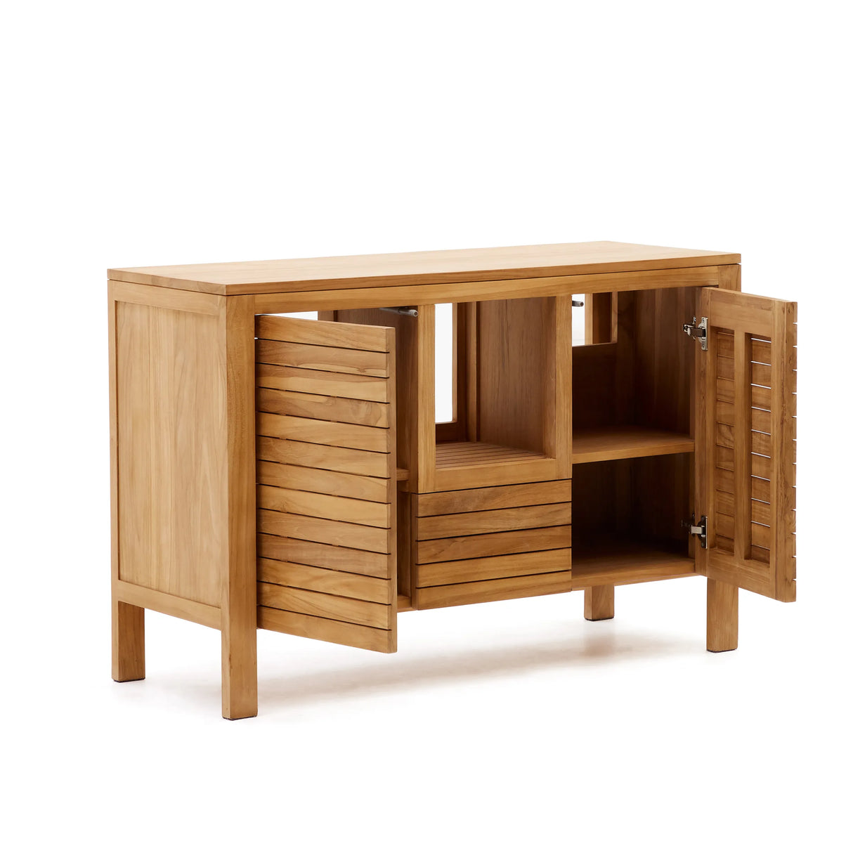 Badezimmermöbel Neria aus massivem Teakholz natürlichem Finish 120 x 45 cm von Kave Home – Produktbild 11