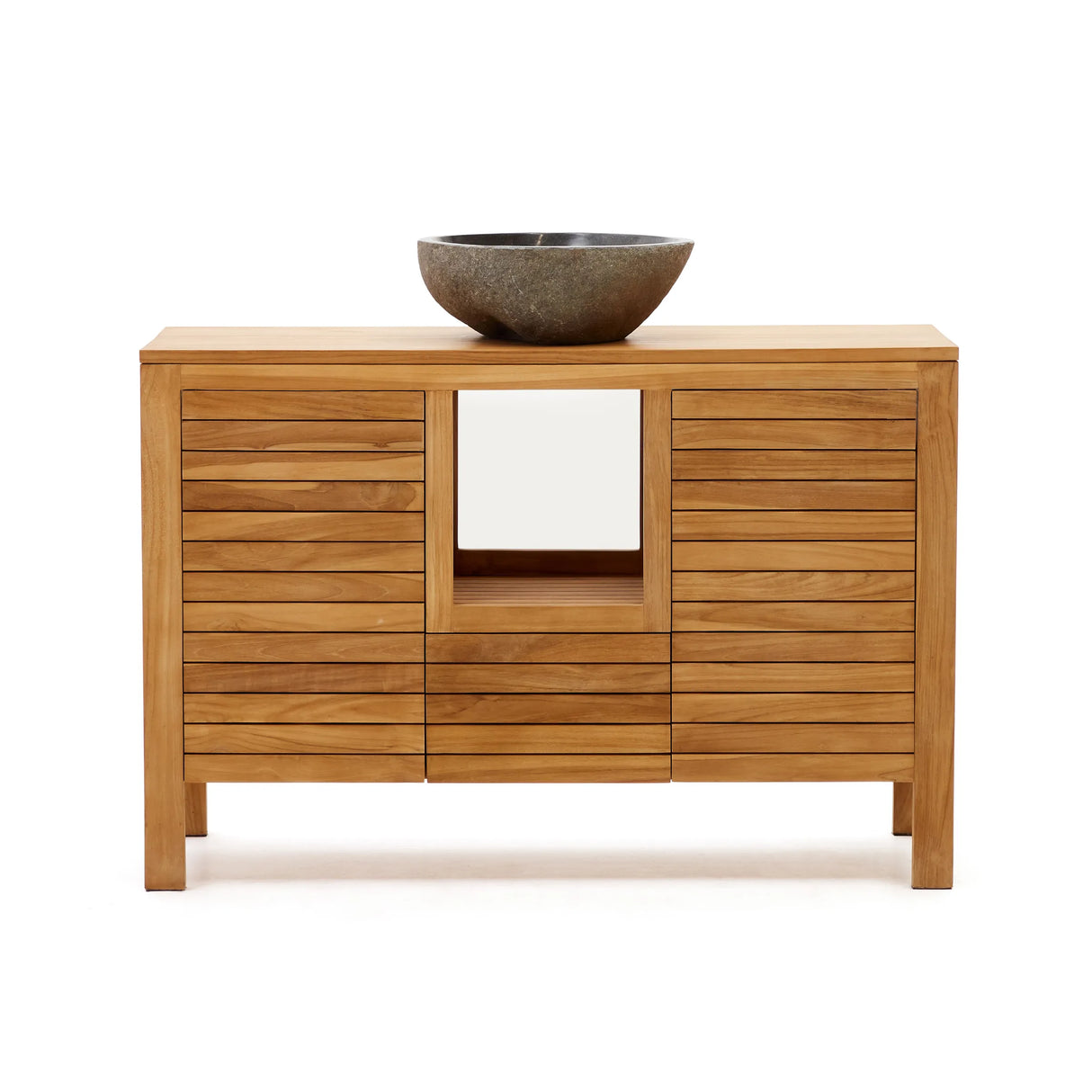 Badezimmermöbel Neria aus massivem Teakholz natürlichem Finish 120 x 45 cm von Kave Home – Produktbild 13