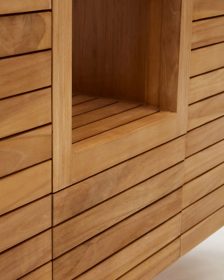Badezimmermöbel Neria aus massivem Teakholz natürlichem Finish 120 x 45 cm von Kave Home – Produktbild 3