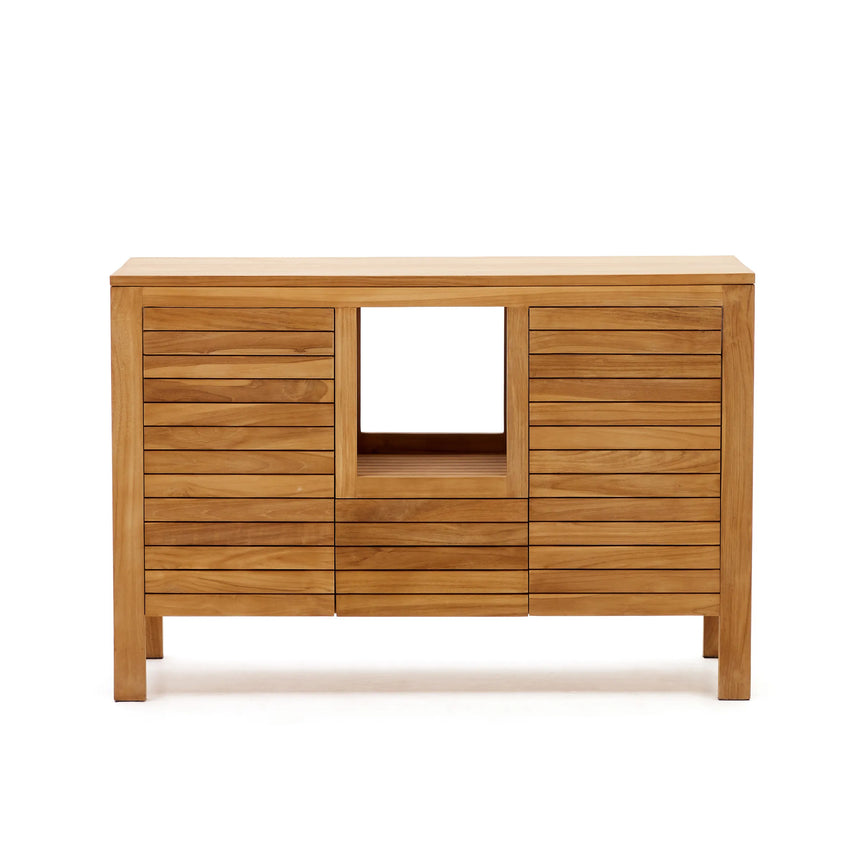 Badezimmermöbel Neria aus massivem Teakholz natürlichem Finish 120 x 45 cm von Kave Home – Produktbild 7