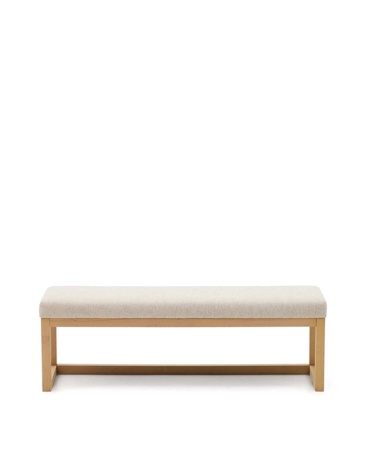 Bank Loya aus beiger Chenille und Buchenholz 128 cm von Kave Home – Produktbild 1