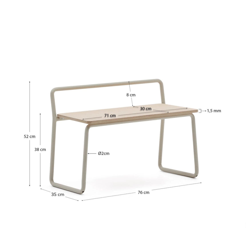 Bank Tinn aus Eschenfurnier und Metallgestell 75 cm von Kave Home – Bild 3