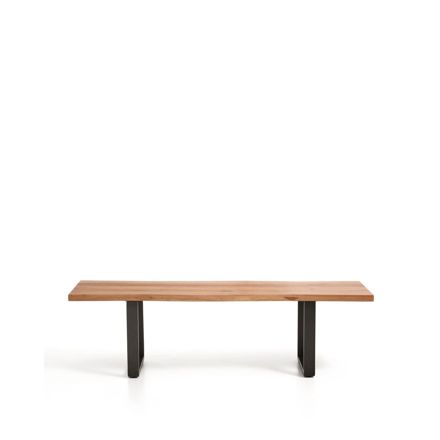 Bank Uxue aus massivem Akazienholz mit Beinen aus schwarzem Stahl 160 x 45 cm von Kave Home – Bild 1