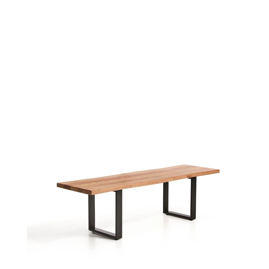 Bank Uxue aus massivem Akazienholz mit Beinen aus schwarzem Stahl 160 x 45 cm von Kave Home – Bild 3