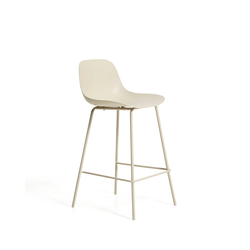 Beiger Hocker Altea mit Stahlbeinen mit beigem Finish, 65 cm von Kave Home – Bild 1