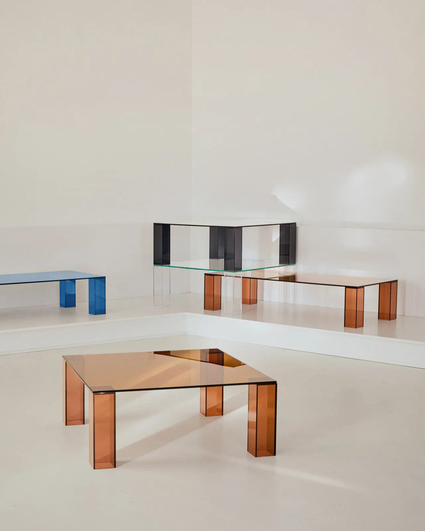 Beistelltisch Adularia aus gehärtetem Glas in Blau 85 x 85 cm von Kave Home – Bild 4