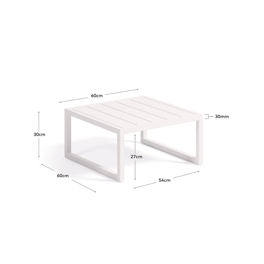 Beistelltisch Comova 100% outdoor aus Aluminium weiß 60 x 60 cm von Kave Home – Bild 5