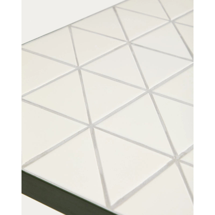 Beistelltisch Maurina aus verzinktem Stahl in Grün mit ecrufarbenen Kacheln, 81 x 51 cm von Kave Home – Bild 8