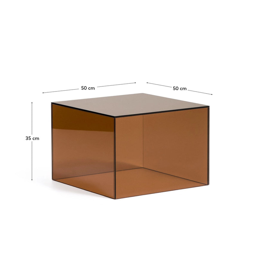 Beistelltisch Orlia aus gehärtetem Glas in Braun, 50 x 50 cm von Kave Home – Bild 2