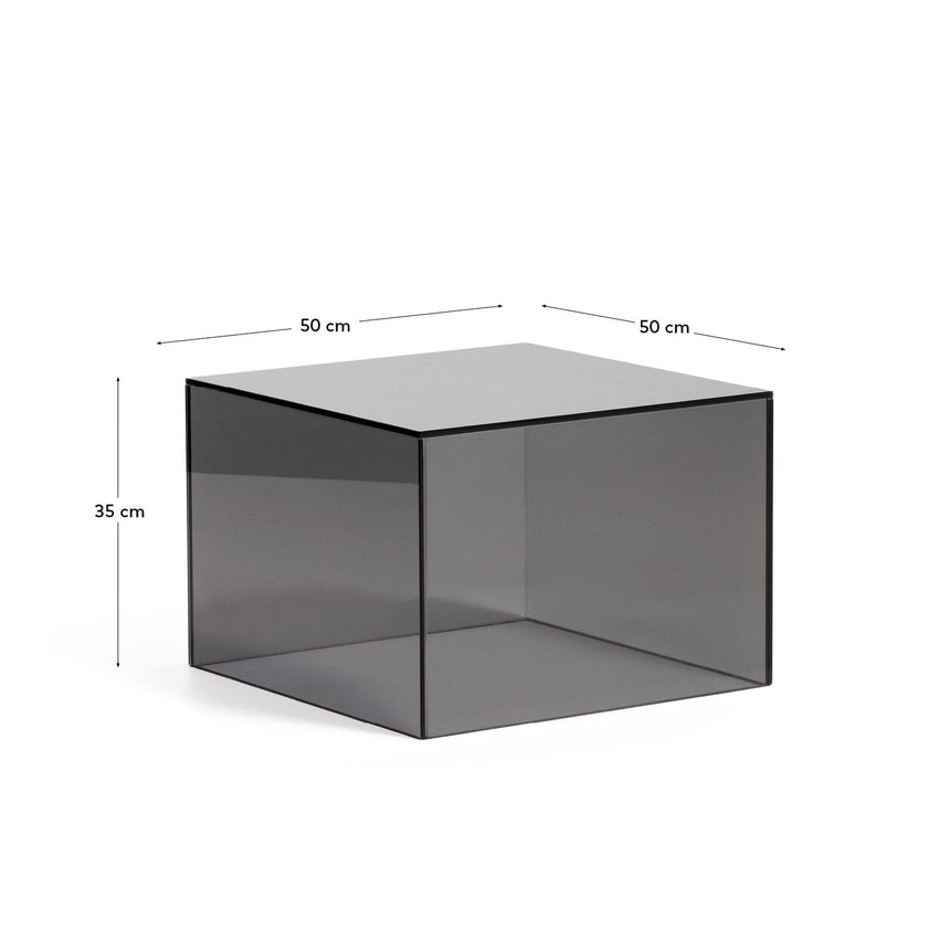 Beistelltisch Orlia aus gehärtetem Glas in Dunkelgrau, 50 x 50 cm von Kave Home – Bild 2