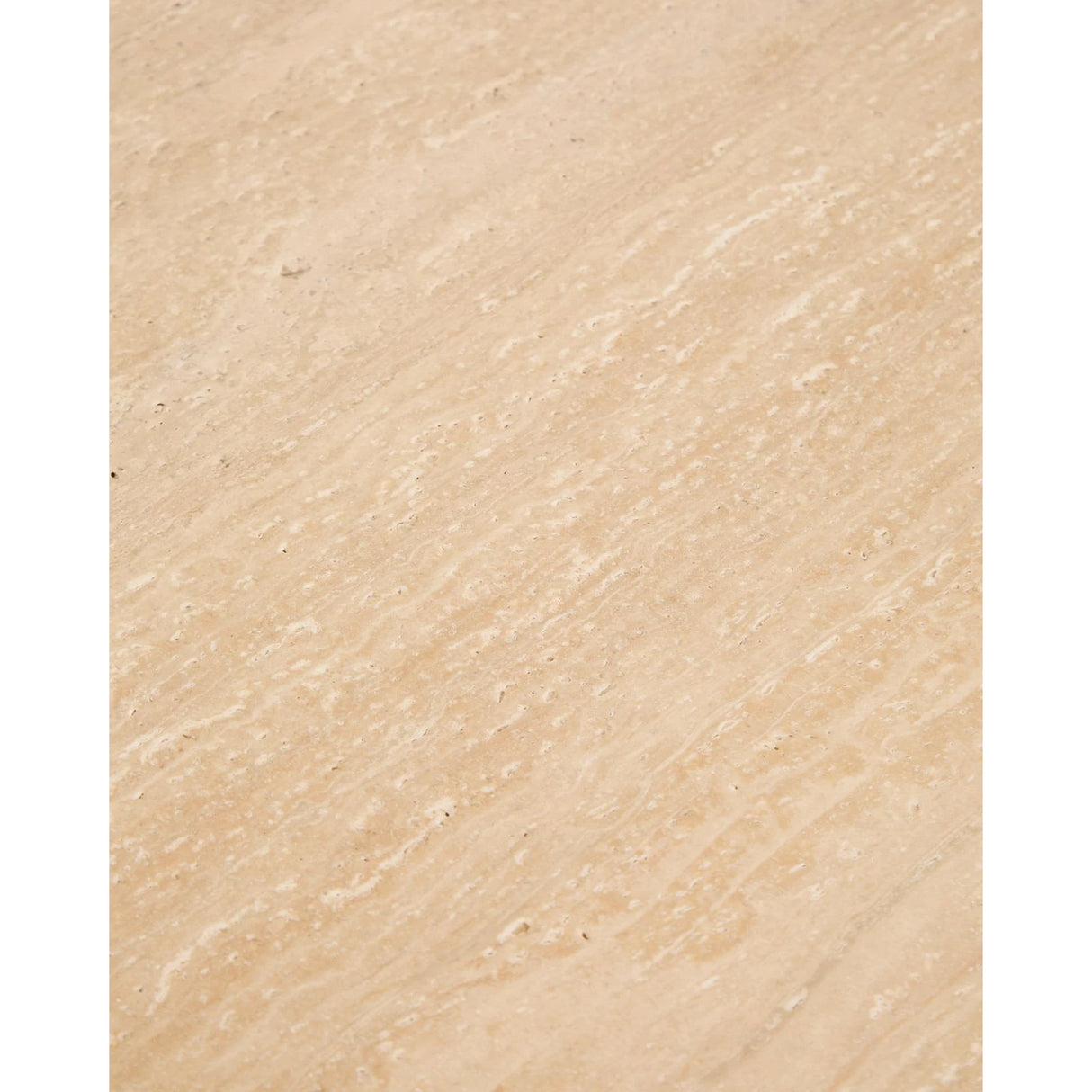 Beistelltisch Pirita aus beigem Travertin mit Beinen aus massivem Eichenholz, 71 x 70 cm, FSC 100 % von Kave Home – Bild 5