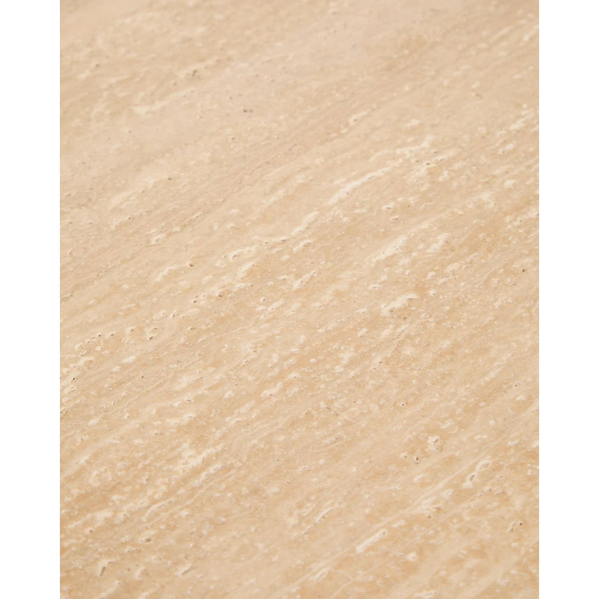 Beistelltisch Pirita aus beigem Travertin mit Beinen aus massivem Eichenholz mit naturfarbenem Finish, 71 x 70 cm, FSC 100 % von Kave Home – Bild 10