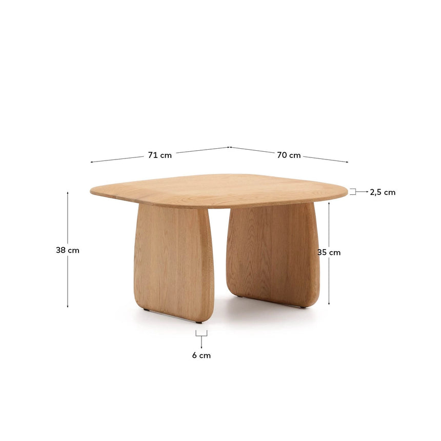 Beistelltisch Pirita aus massiver Eiche mit natürlichem Finish 71 x 70 cm FSC 100% von Kave Home – Bild 3